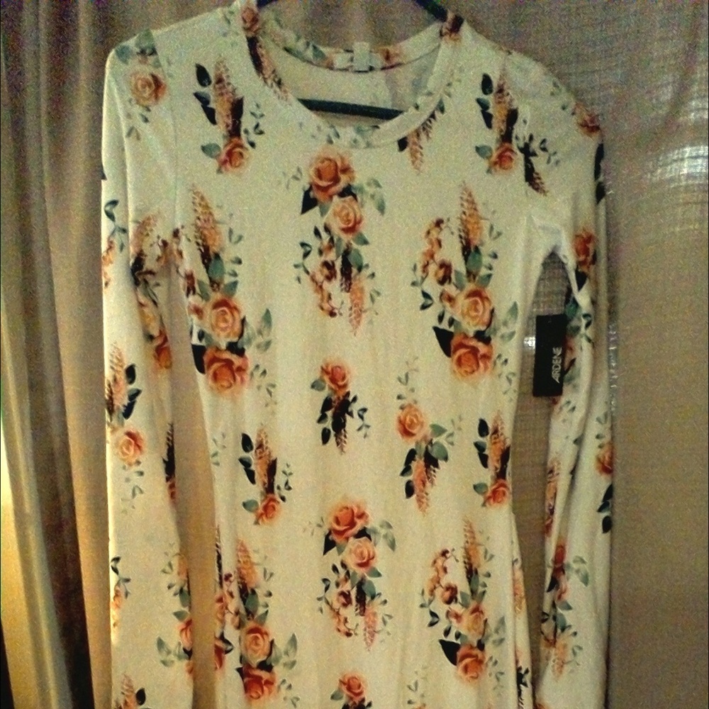 Soft, floral dress.